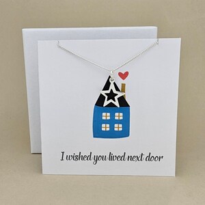 Carte avec collier d'étoiles « Next Door » en boîte