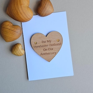 Tarjeta y ficha de aniversario de bodas para un marido guapo: tarjetas hechas a mano, obsequios de recuerdo, tarjetas de aniversario, tarjetas con sentimientos