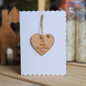 Carte et décoration à suspendre pour 40e anniversaire de rubis - Cartes faites main, cadeaux souvenir, cartes sentiments, cartes d'anniversaire