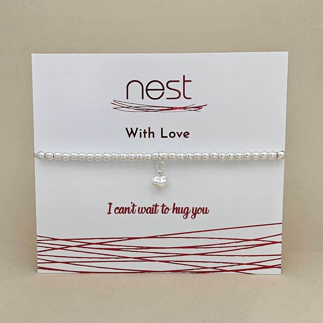 I Can t Wait to Hug You Beaded Charm Bracelet Etsy Canada