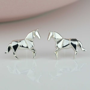 Stunning Origami Horse Earrings in Silver, Rose Gold or Gold
