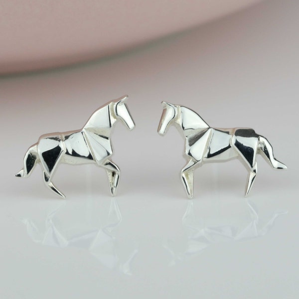Stunning Origami Horse Earrings in Silver, Rose Gold or Gold