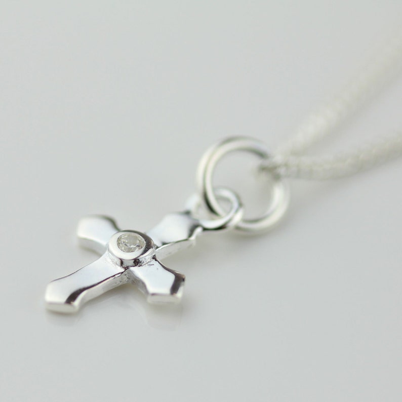 Personalised Solid Silver Christening Cross Necklace