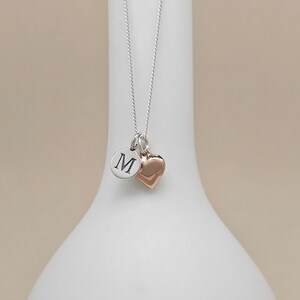 Colar de coração de almofada de ouro rosa personalizado