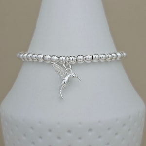 Sterling Silver Humming Bird Charm Bracelet