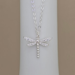 Stunning Sterling Silver Dragonfly Necklace