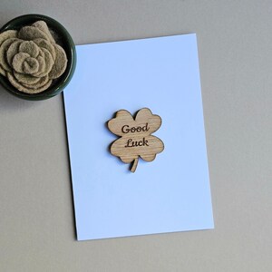 Good Luck Clover Token und Karte - Handgemachte Karten, Erinnerungsgeschenke, Geburtstagskarten, Sentimentkarten, Positivitätskarten