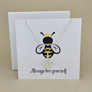 Carte avec collier étoile « Bee Yourself » en boîte
