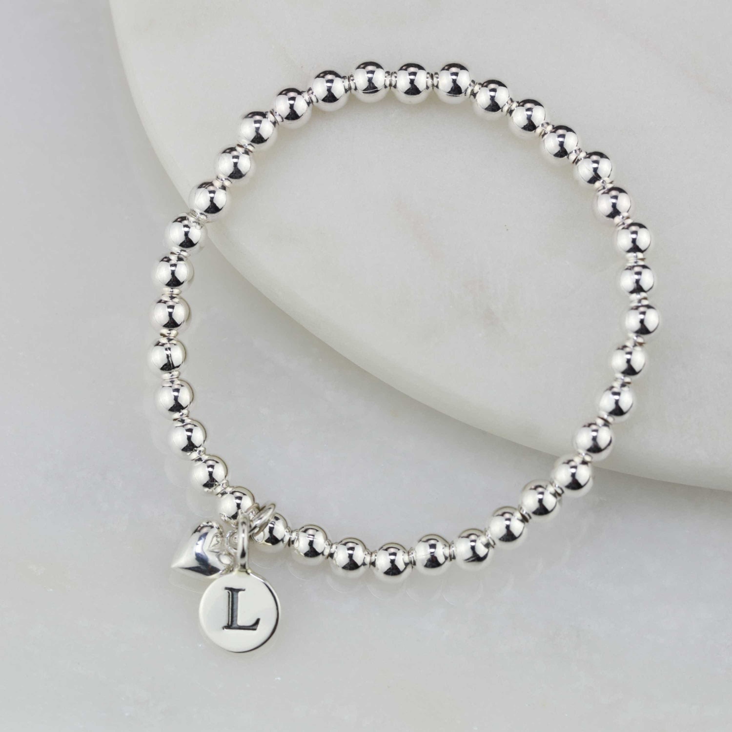 Sterling Silver Dice Cube Letter 'L' Bead – For European Charm Bracelets & Necklaces, 8mm Cube