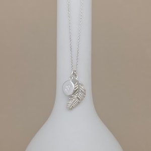 Personalised Sterling Silver Falling Feather Necklace