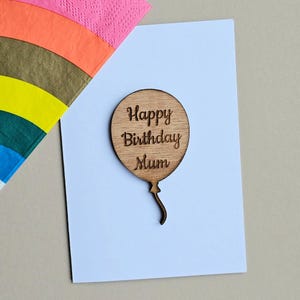 Carte et jeton ballon joyeux anniversaire maman - Cartes faites main, cadeaux souvenirs, cartes d'anniversaire, cartes sentiments
