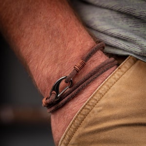 Men's Suede Leather Double Wrap Bracelet image 3