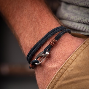 Men's Suede Leather Double Wrap Bracelet image 2