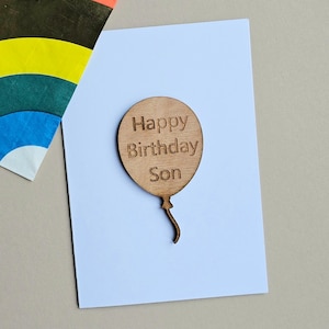 Carte et jeton ballon joyeux anniversaire fils - Cartes faites main, cadeaux souvenirs, cartes d'anniversaire, cartes sentiments