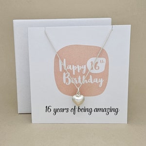 Carte 16e anniversaire collier coeur