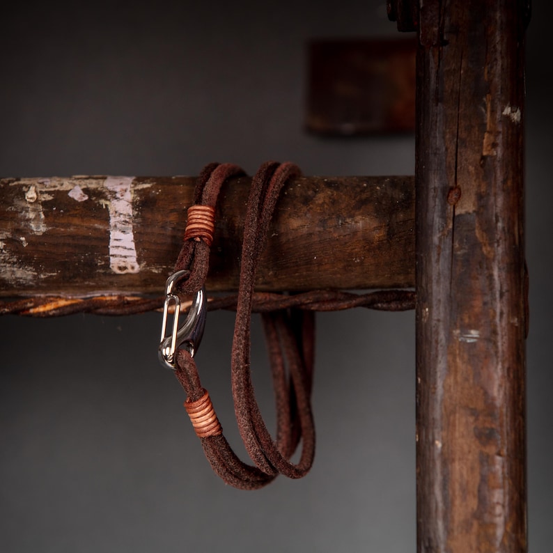 Men's Suede Leather Double Wrap Bracelet image 9