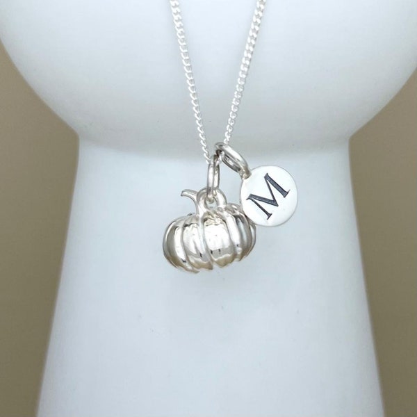 Pumpkin Sterling Silver Personalised Necklace