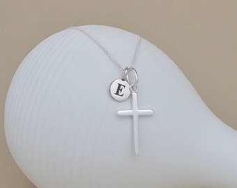 Gepersonaliseerde 925 zilveren kruisketting voor de eerste heilige communie