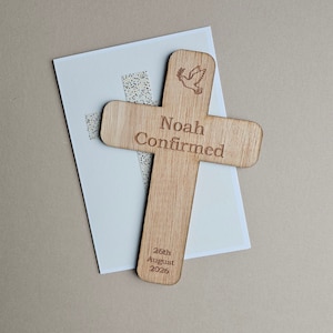 Personalised Confirmation Cross Wooden Decoration