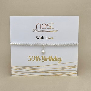 50th Birthday Beaded Charm Bracelet