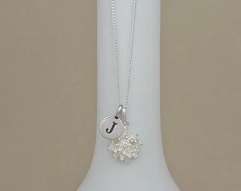 Personalised Sterling Silver Chrysanthemum Flower Necklace