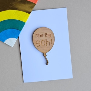 Le grand 90h ! Jeton et carte en bois pour 90e anniversaire - Cartes faites main, cadeaux souvenirs, cartes d'anniversaire, cartes sentiments