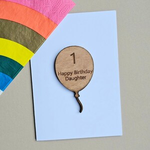 1 carte et jeton ballon joyeux anniversaire fille - cartes faites main, cadeaux souvenirs, cartes d'anniversaire, cartes sentiments