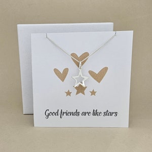 Carte avec collier étoile « Good Friends » en boîte
