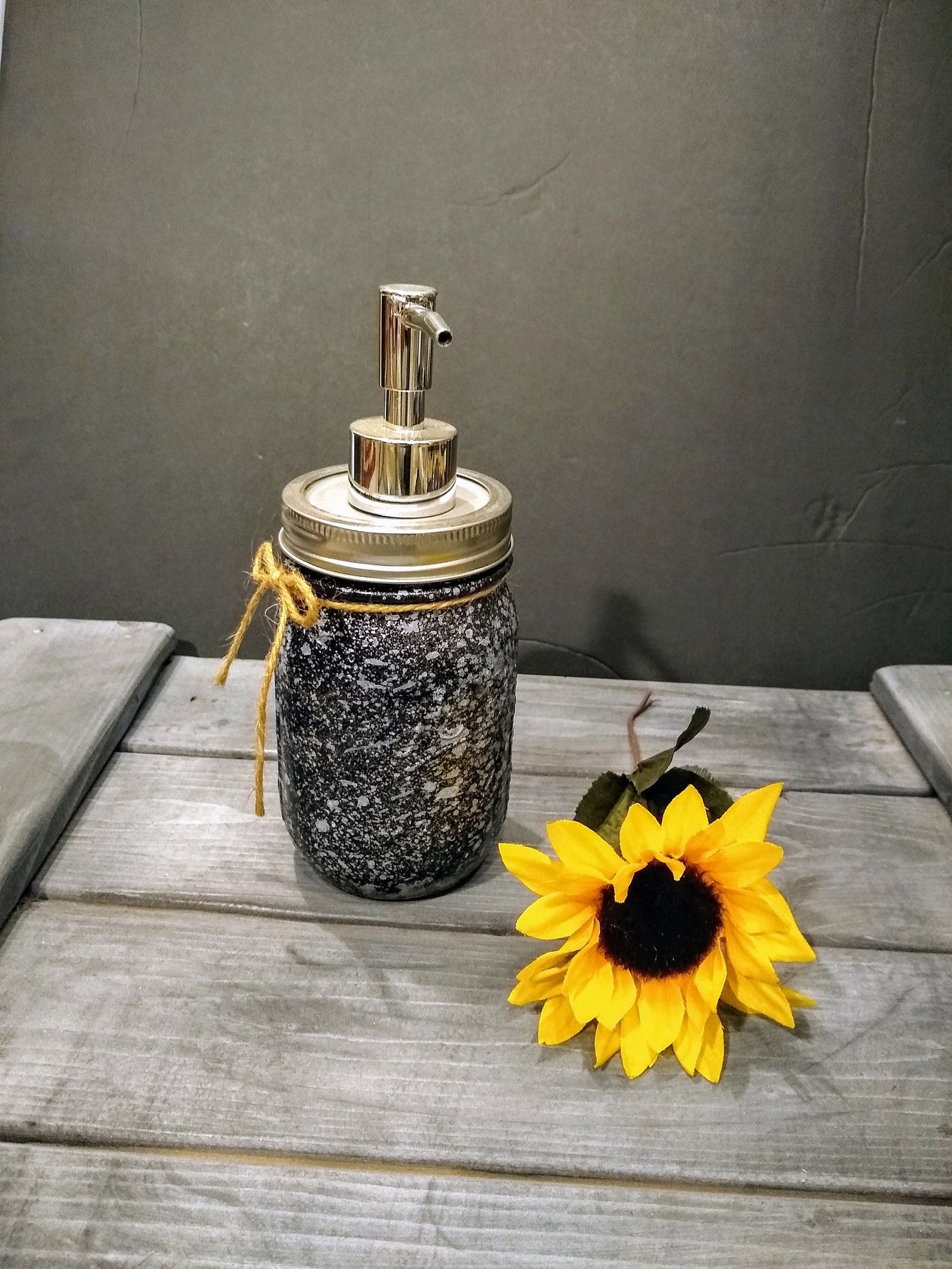 Tarro de albañil negro motos dispensador de jabón de tarro de | Etsy