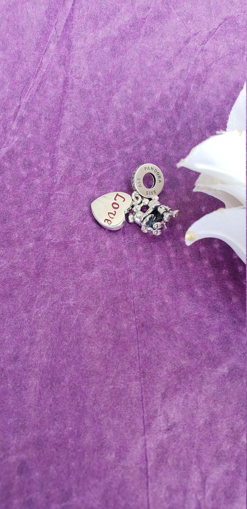 Minnie /& Mickey With Love Dangle Charm