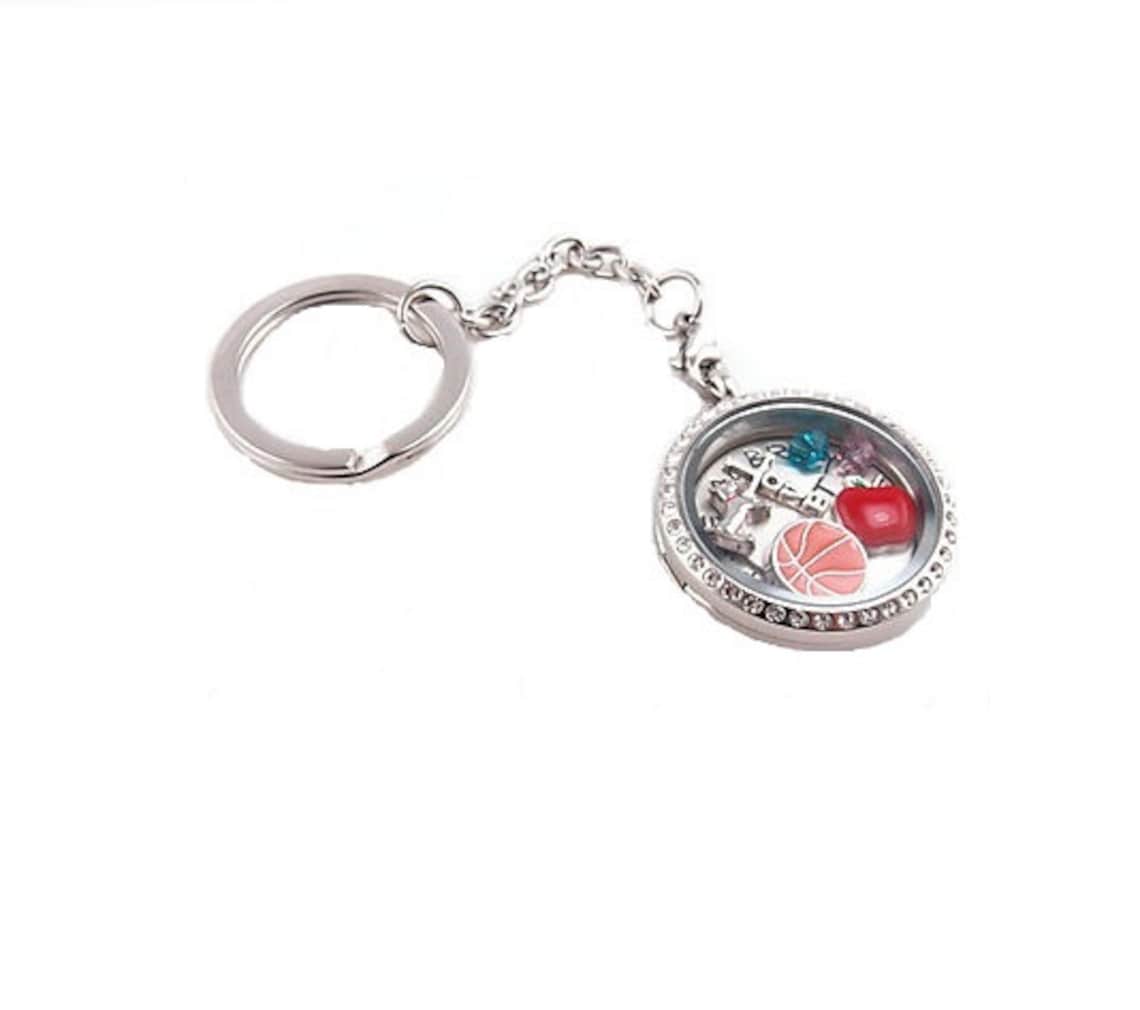 Floating Charm Keychain Locket Ships USA Etsy