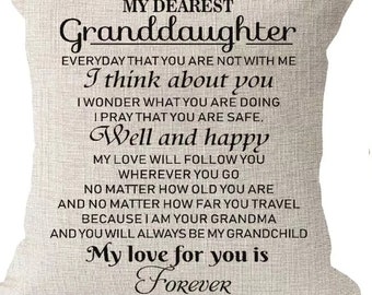 To My Dearest Granddaughter Pillowcase Only Ships USA