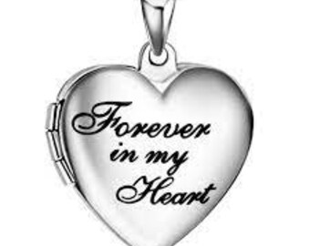 Forever In My Heart Locket And Chain Ships USA
