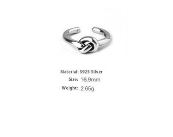 Toe Ring Sterling Silver 925 Stamp Knot Adjustable Large Ships USA