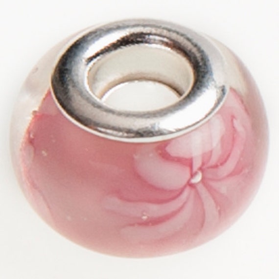 Murano Pink Charm Fit's Pandora Jewelry Ships USA