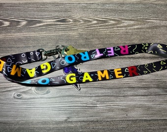 Retro Gamer Lanyard for key fobs, keychains, show badges and so much more