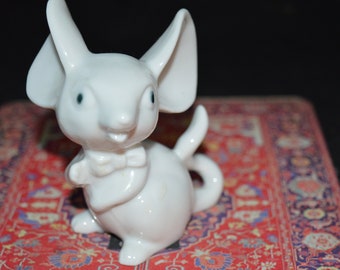 De Rosa Handcrafted Ceramic Figurine Baby White Mouse