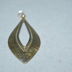 Brass pendant / brushed brass / oval / brass / pendant / jewelry / necklace / 2&quot; x .75&quot;