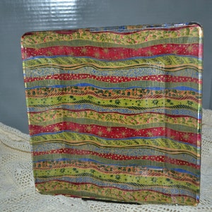 Holiday Platter / glass dish / decoupaged bottom / serving dish / holiday / square / platter / glass / dish / holiday / Christmas platter
