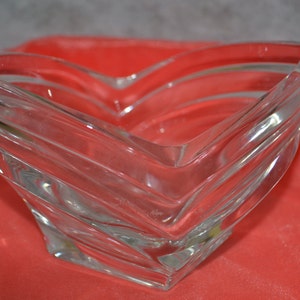 Clear glass / Mikasa / art deco / bowl / dramatic lines / made in Germany / Germany / glass / clear / modern / art / modern art / glass art image 1