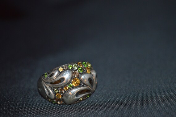 Ross-Simon / statement ring / silver flowers / mu… - image 2