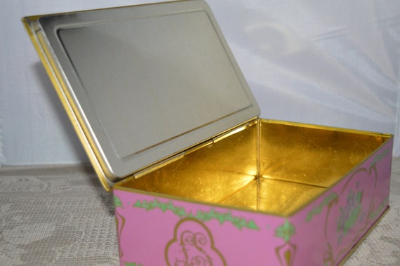 Louis Sherry Tin New York Louis Sherry Tin Pink Green Gold Storage