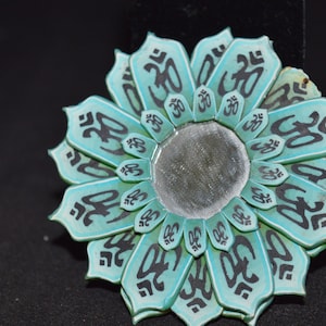 Dollhouse / round mirror / round / mirror / dollhouse mirror /  blue /  2.5&quot;  / dollhouse furniture / toys / dolls / miniatures /