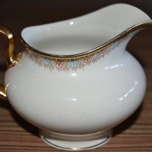 Johnson Bros. creamer / creamer / coffee creamer / gold / black / orange / turquoise / England / made in England / Johnson Brothers