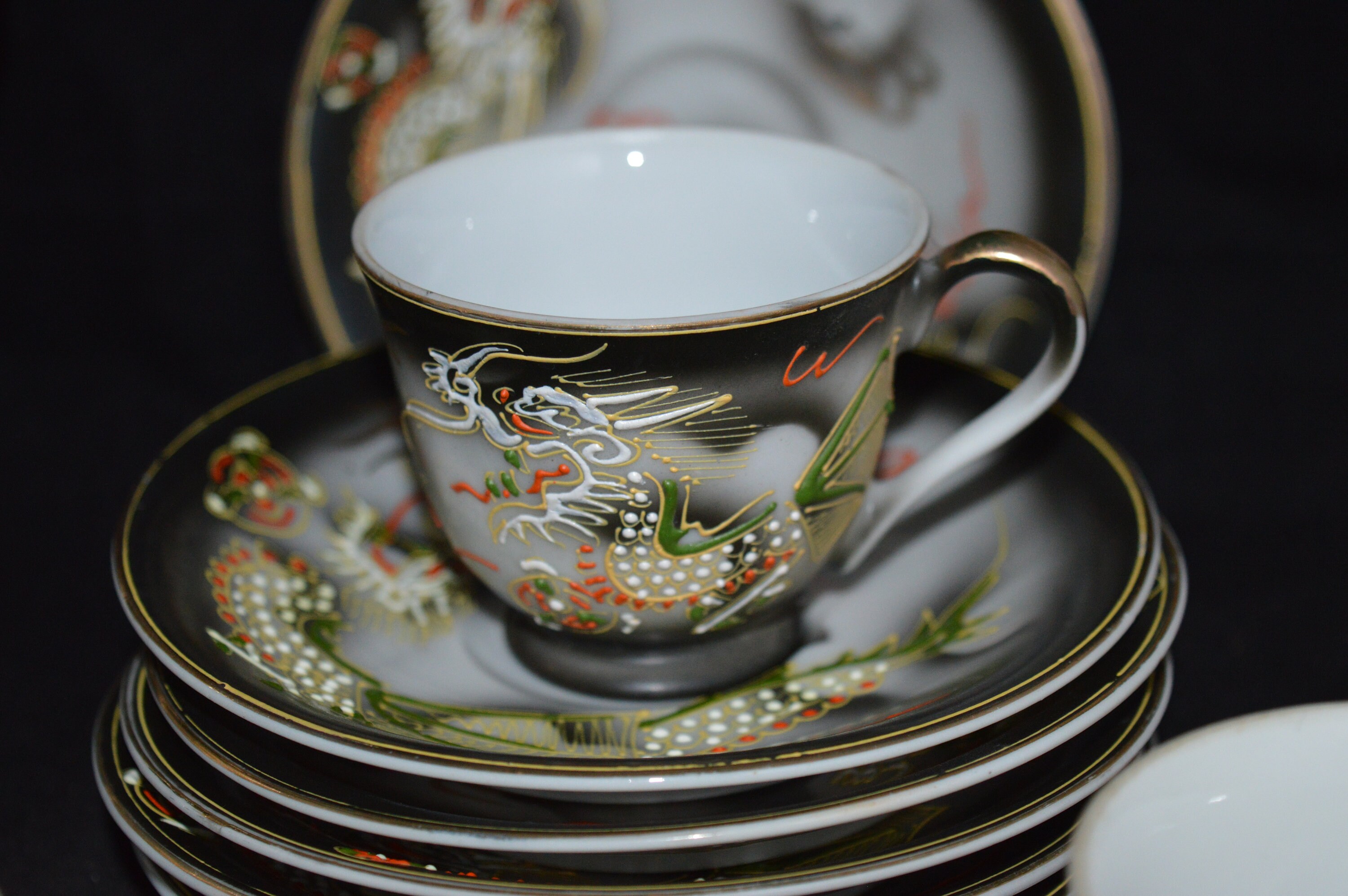 Dragon tea set / Yamasan China / occupied Japan / 1940's / Etsy