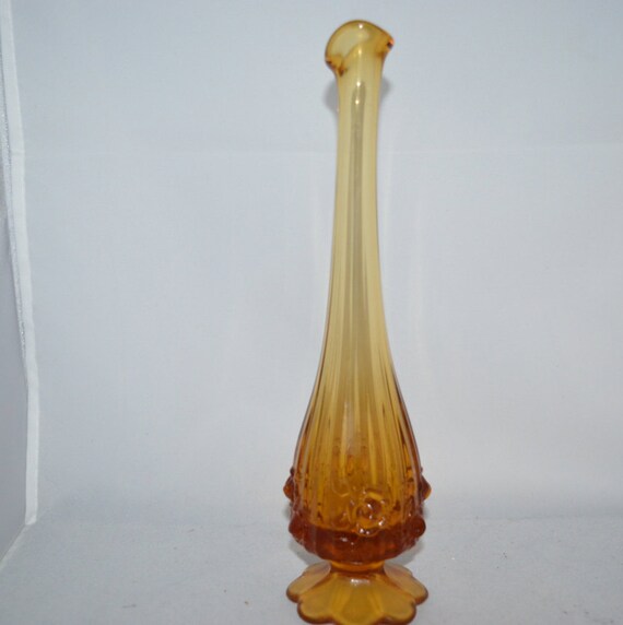 Amber Bud Vase / Bud Vase / Amber Vase / Pedestal Vase / Amber Etsy