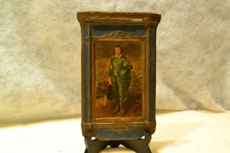 Duro Craft lithograph Gainsborough/'s Blue Boy wood Regal Art Co Chicago 1920/'s Duro Craft lithograph Blue Boy Gainsborough