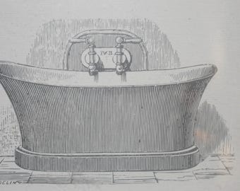 sztuka / łazienka / wanna / sztuka łazienkowa / kwadratowa rama / sztuka wanny / Bourdeline / w ramie / brązowy