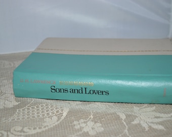 Sons and Lovers / DH Lawrence / Viking Press / NY / 1913 / green / tan / fiction / book / semi-autobiographical / adult fiction / book
