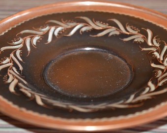 Copper saucer / copper plate / black / copper / etching / decorative plate / vintage plate / vintage / saucer / plate / dish / metal dish